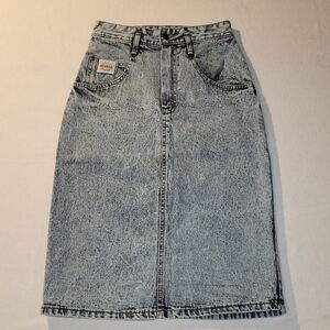 Vintage Nevada Acid Wash Retro 80's 90's Denim Jean Skirt